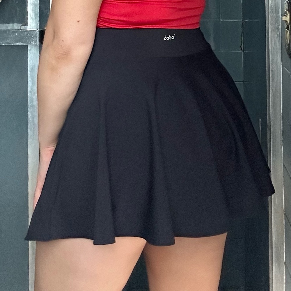 Baleaf Black Pleated Mini Skater Skirt